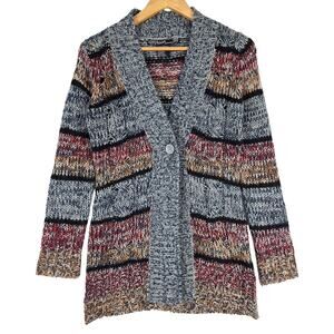Womens Cardigan Medium Cable Knit Crochet Sweater Boho‎ Cottage Chunky Fisherman